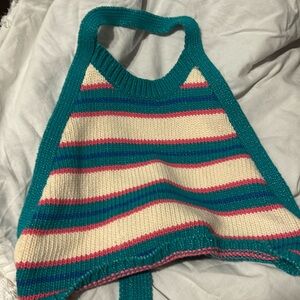 Zara knitted halter top w open back